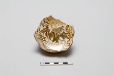Fragmentary base of a bowl with image of a camel, early 13th century. Creator: Unknown