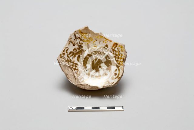 Fragmentary base of a bowl with image of a camel, early 13th century. Creator: Unknown.