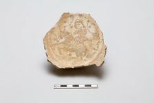 Fragmentary base of a bowl with image of a rider, early 13th century. Creator: Unknown