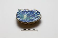 Fragmentary base of a bowl with image of running rabbit, late 13th century. Creator: Unknown