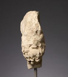 Fragmentary Head of Epikouros Worked for Insertion in a Bust, A.D. 100-150. Creator: Unknown