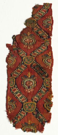 Fragmentary Ornament from a Tunic with Lozenges and Medallions, mid 700s - mid 800s. Creator: Unknown