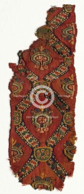 Fragmentary Ornament from a Tunic with Lozenges and Medallions, mid 700s - mid 800s. Creator: Unknown.