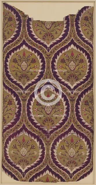 Fragmentary Loom Width with Ogival Pattern, Turkey, ca. 1570-80. Creator: Unknown.