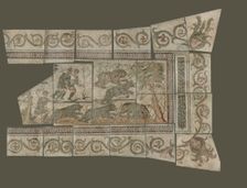 Fragmentary Mosaic Floor with Bear Hunt, 4th century A.D. Creator: Unknown