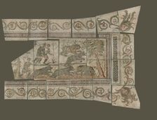 Fragmentary Mosaic Floor with Bear Hunt, 4th century A.D. Creator: Unknown