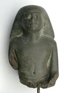 Fragmentary Statue: Bust of a Seated Man, Egypt, Late Period, Dynasty 26 (664-525 BCE). Creator: Unknown