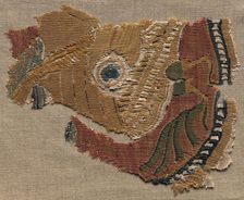 Fragmentary Roundel, Ornament from a Large Cloth, 800s - 900s. Creator: Unknown