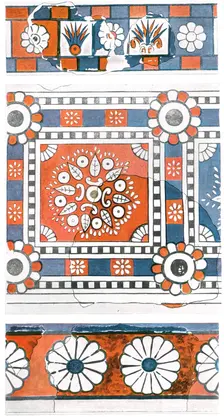 Fragments of mural paintings, palace of Tukulti-Ninurta I, Kar-Tukulti-Ninurta, Assyria, (1928). Creator: Unknown