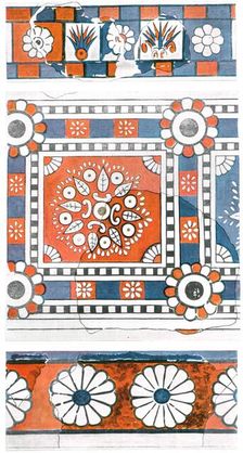 Fragments of mural paintings, palace of Tukulti-Ninurta I, Kar-Tukulti-Ninurta, Assyria, (1928). Creator: Unknown