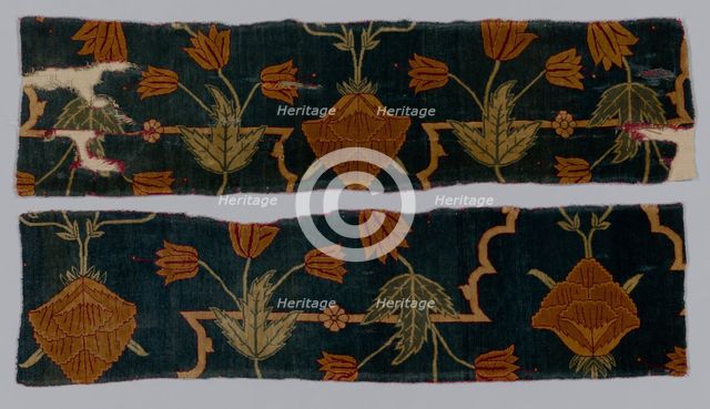 Fragments of a Carpet, 1600-1650. Creator: Imperial Manufactory (Indian).