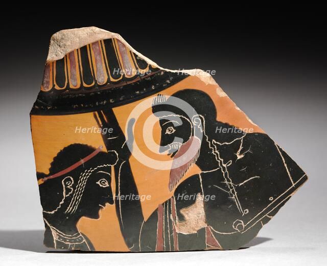 Fragments of a Painted Vase, c. 520 BC. Creator: Unknown.
