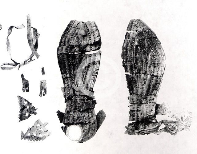 Fragments of a Pair of Sandals, Coptic, 4th century. Creator: Unknown.