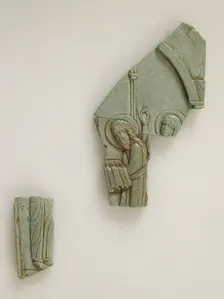 Fragments of an Icon of the Hypapante, Byzantine, 12th-13th century. Creator: Unknown