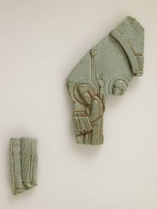 Fragments of an Icon of the Hypapante, Byzantine, 12th-13th century. Creator: Unknown