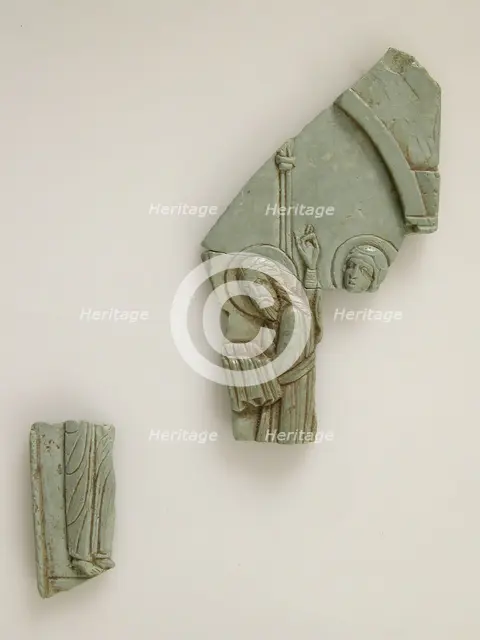 Fragments of an Icon of the Hypapante, Byzantine, 12th-13th century. Creator: Unknown.