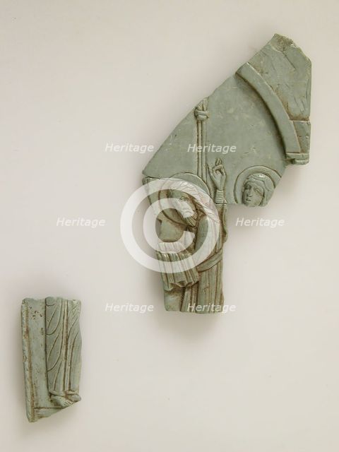 Fragments of an Icon of the Hypapante, Byzantine, 12th-13th century. Creator: Unknown.