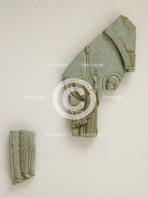 Fragments of an Icon of the Hypapante, Byzantine, 12th-13th century. Creator: Unknown.