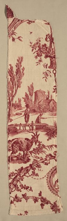 Fragments of Copperplate Printed Cotton, c. 1789. Creator: Christophe Philippe Oberkampf (French, 1738-1815), firm of ; Jean-Baptiste Marie Hüet (French, 1745-1811)