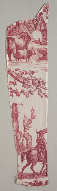 Fragments of Copperplate Printed Cotton, c. 1789. Creator: Christophe Philippe Oberkampf (French, 1738-1815), firm of ; Jean-Baptiste Marie Hüet (French, 1745-1811)
