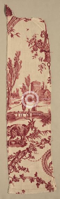 Fragments of Copperplate Printed Cotton, c. 1789. Creator: Christophe Philippe Oberkampf (French, 1738-1815), firm of ; Jean-Baptiste Marie Hüet (French, 1745-1811).