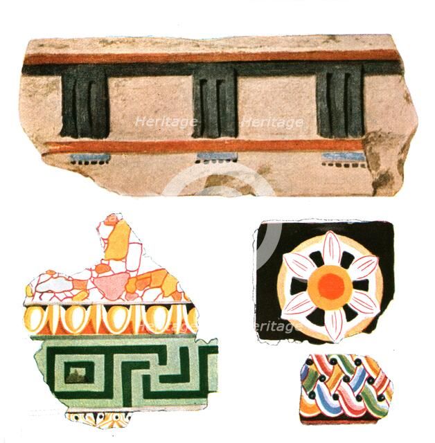 Fragments of decoration from Delos, Greece, (1928). Creator: Unknown.