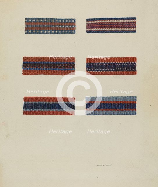 Fragments of Shaker Chair Braid, c. 1938. Creator: Orville A. Carroll.