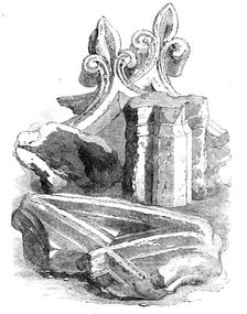 Fragments of the Black Friars Monastery, preserved at the office of "The Times", 1856. Creator: Unknown