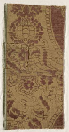 Fragments of Velvet Brocade, 16th century. Creator: Unknown