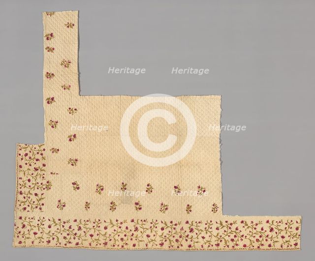 Fragments from a Bedcover made of Petticoat Borders, France, Late 18th century. Creator: Unknown.