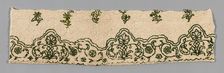 Fragments from a Bedcover made of Petticoat Borders, France, Late 18th century. Creator: Unknown