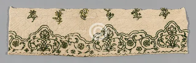Fragments from a Bedcover made of Petticoat Borders, France, Late 18th century. Creator: Unknown.