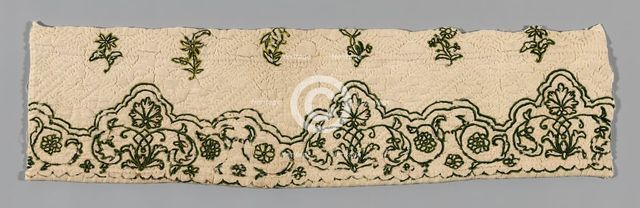 Fragments from a Bedcover made of Petticoat Borders, France, Late 18th century. Creator: Unknown.