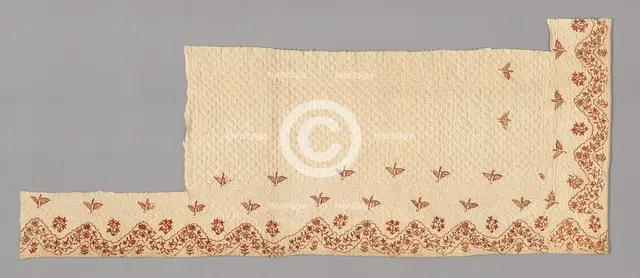 Fragments from a Bedcover made of Petticoat Borders, France, Late 18th century. Creator: Unknown.