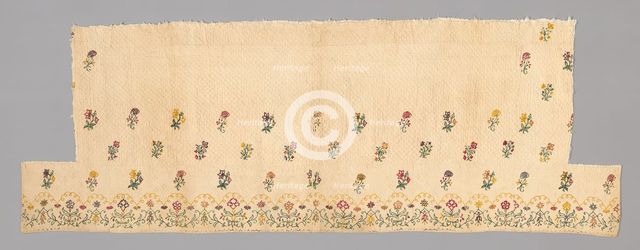 Fragments from a Bedcover made of Petticoat Borders, France, Late 18th century. Creator: Unknown.