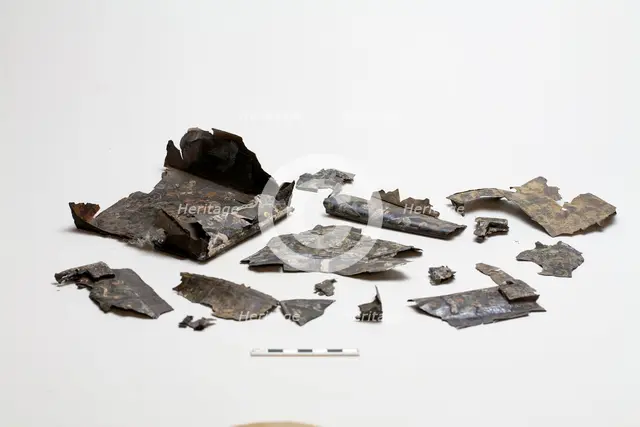Fragments from a decorated box, Warring States period, 475-221 BCE. Creator: Unknown.