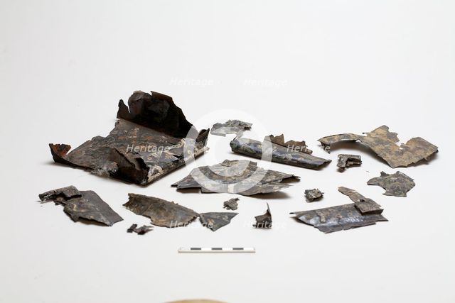 Fragments from a decorated box, Warring States period, 475-221 BCE. Creator: Unknown.