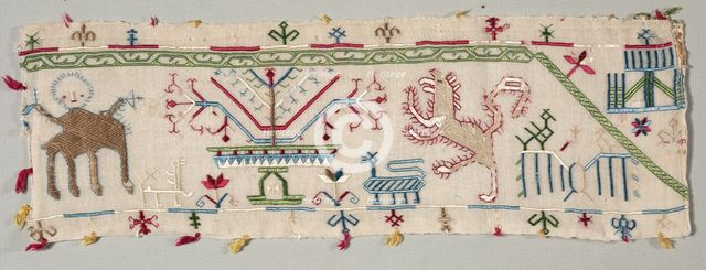 Fragments from an Embroidered Border, 1500s. Creator: Unknown.