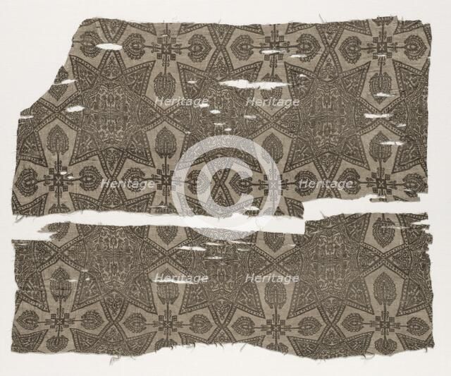 Fragments with Eight-Pointed Star (Two Pieces), 1100s. Creator: Unknown.