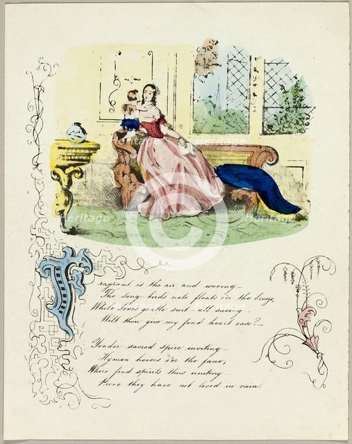 Fragrant is the Air and Wooing (valentine), c. 1842. Creator: Unknown.