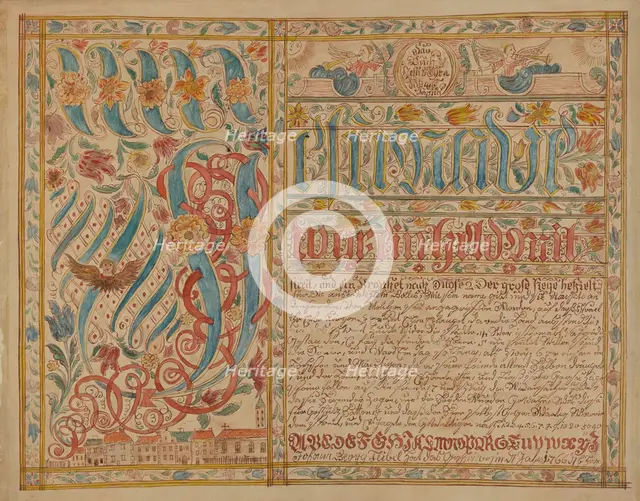 Fraktur, 1935/1942. Creator: Albert J. Levone.