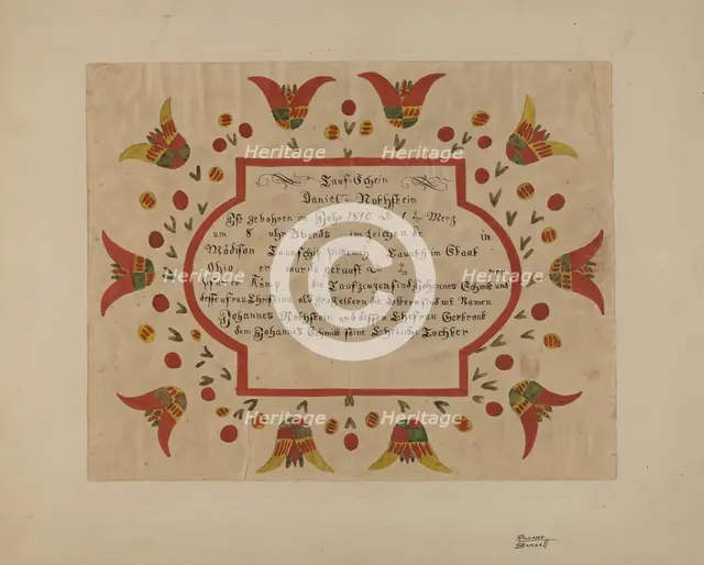 Fraktur, 1935/1942. Creator: Richard Barnett.
