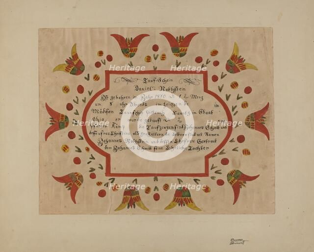 Fraktur, 1935/1942. Creator: Richard Barnett.