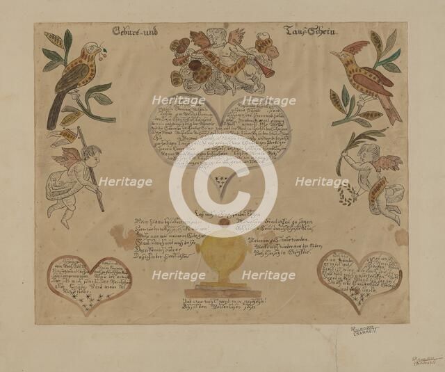 Fraktur, 1935/1942. Creator: Richard Barnett.