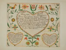 Fraktur - Birth and Baptismal Certificate, 1935/1942. Creator: Emma M. Krumrine