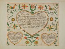 Fraktur - Birth and Baptismal Certificate, 1935/1942. Creator: Emma M. Krumrine