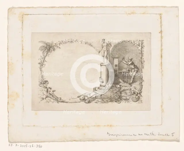 Frame with printing press, c.1800-c.1900. Creator: Anon.