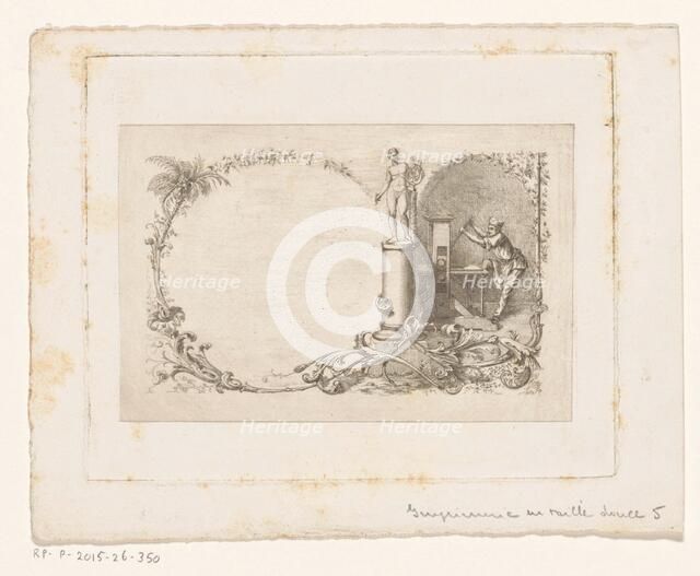 Frame with printing press, c.1800-c.1900. Creator: Anon.