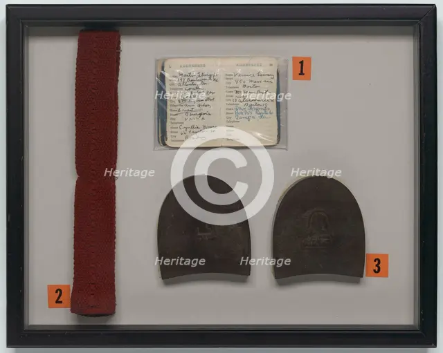 Framed memorabilia from Selma to Montgomery March used by Dabney N. Montgomery, 1965. Creator: Unknown.