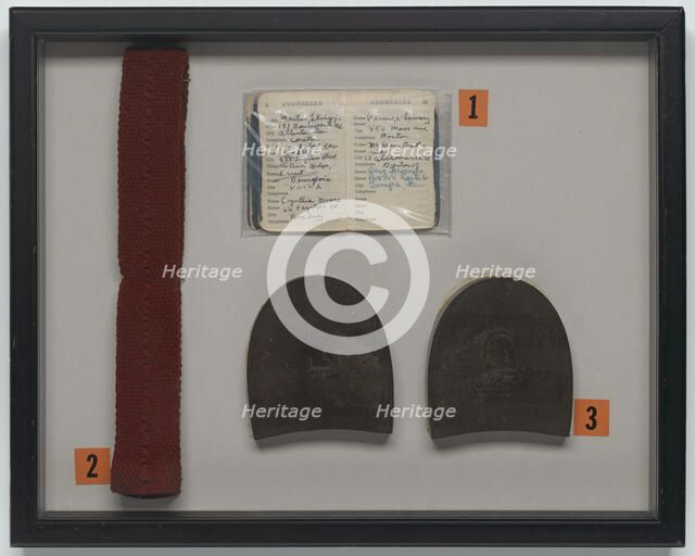 Framed memorabilia from Selma to Montgomery March used by Dabney N. Montgomery, 1965. Creator: Unknown.